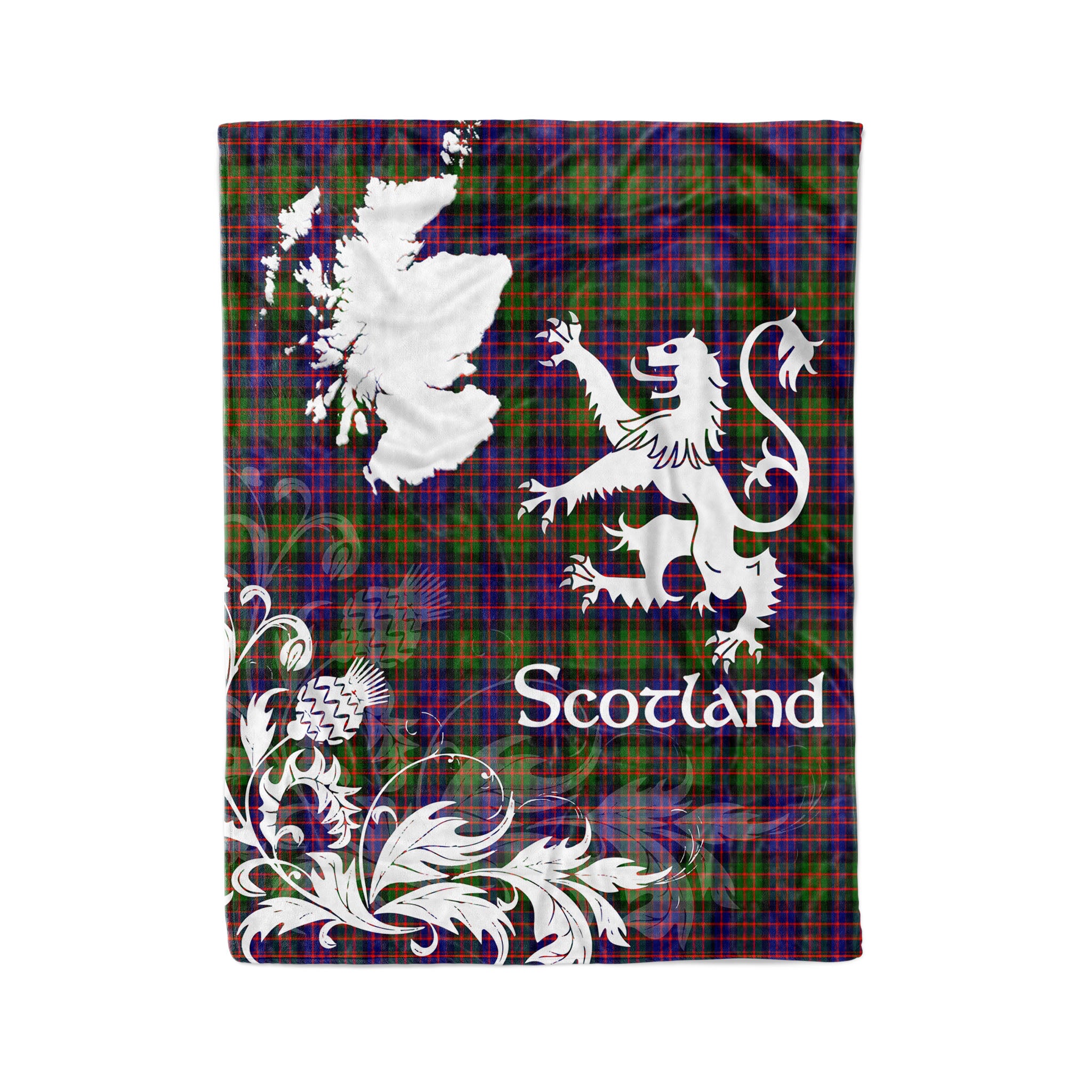 Tartan Plaid Fleece Blanket Tartan Blanket Thistle And Lion Scottish Clan Hewitt Plaid Blanket