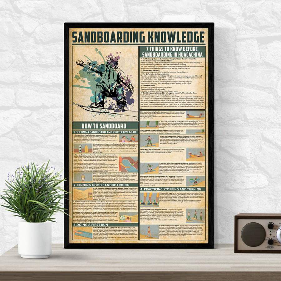 Wozoro Unframed Poster Sandboarding Knowledge Size 11×17, 16×24, 24×36 inch