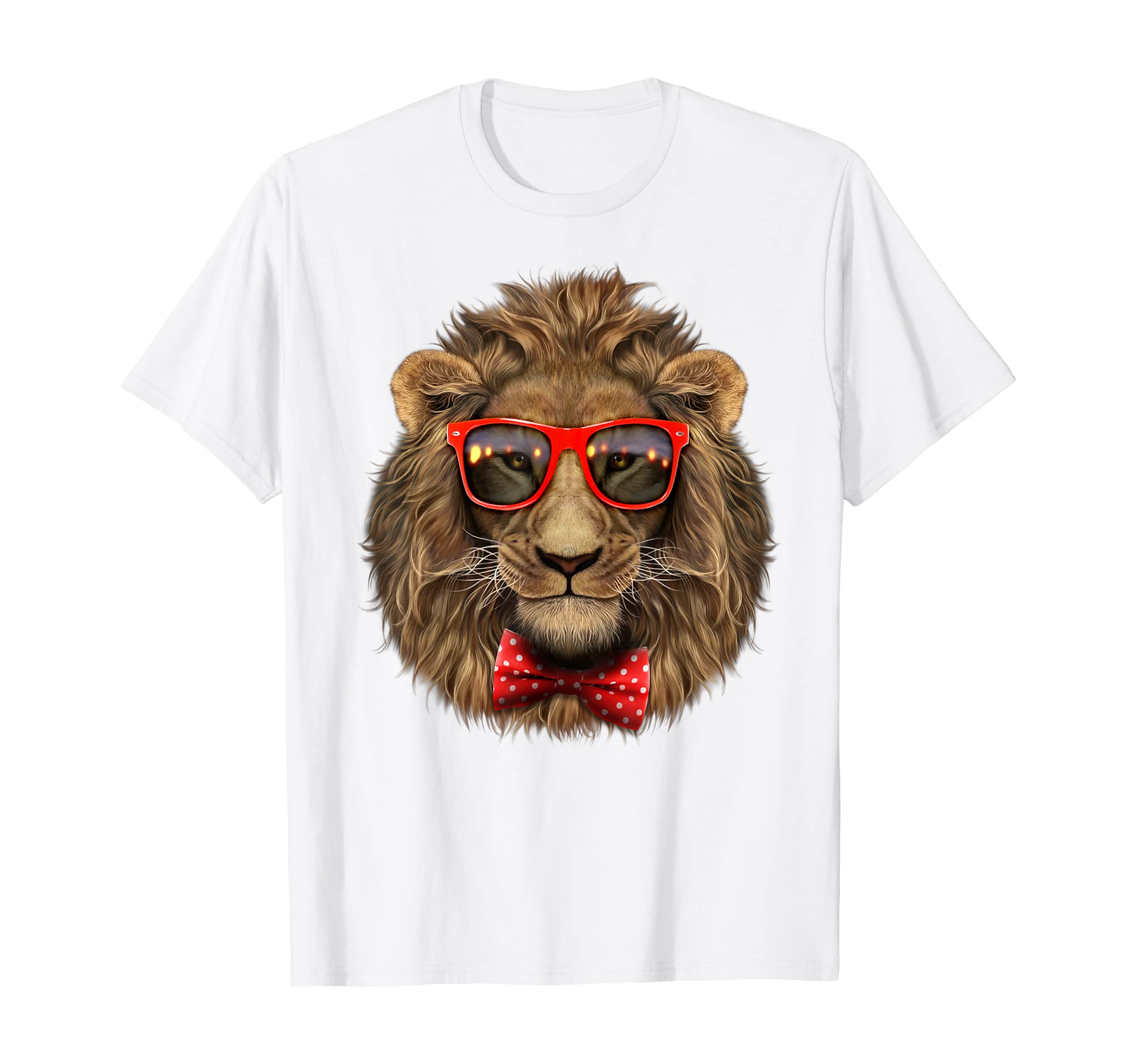 Alpha Lion in Red Retro Sunglass and Bow Tie – T-Shirt