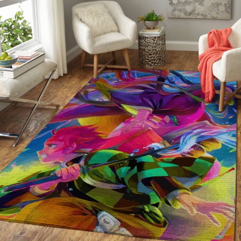 Tanjiro And Nezuko Colorful Anime Area Rug – Carpet