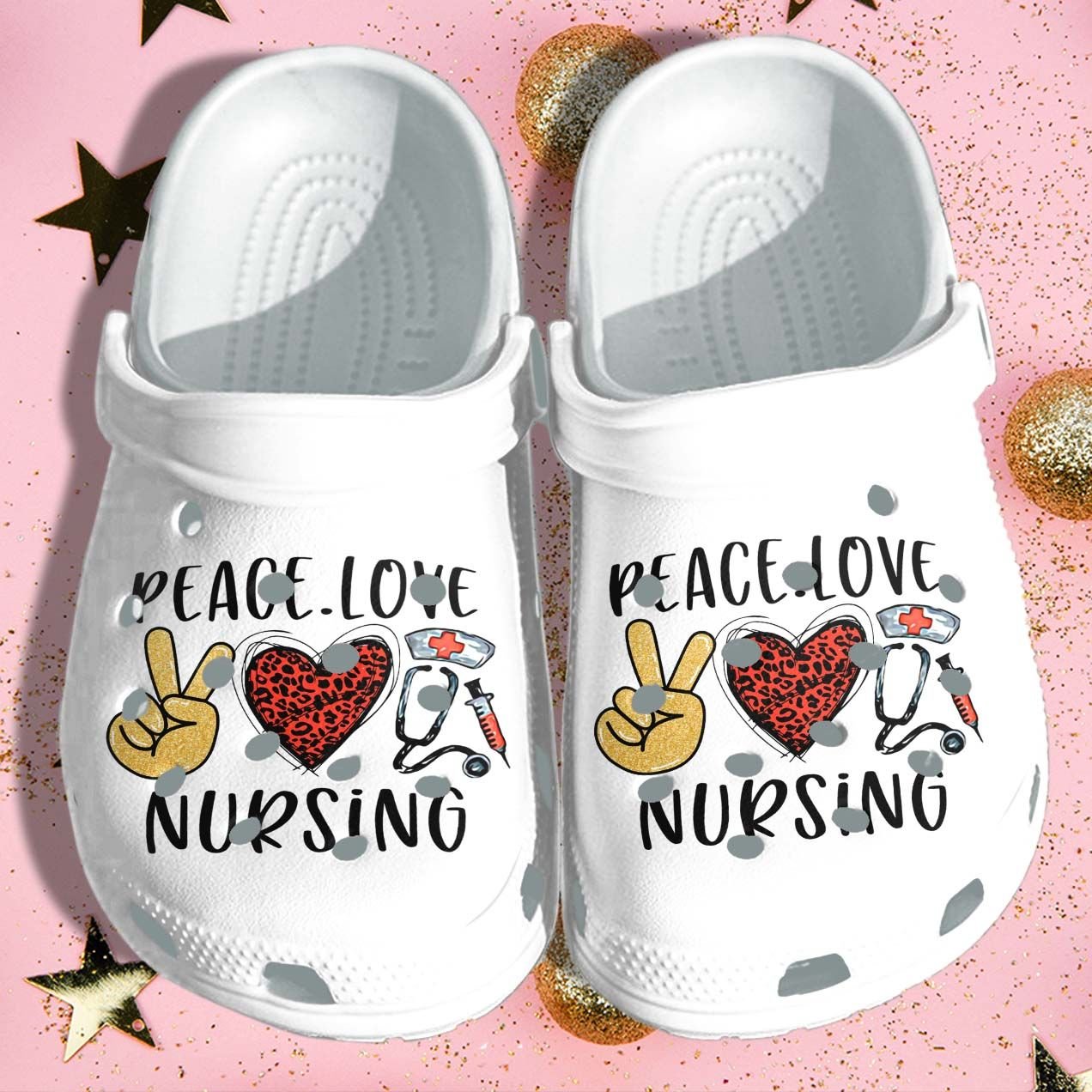 Peace Love Nursing Shoes Crocs Indoor – Nurse Croc Shoes Gifts Mothers ...
