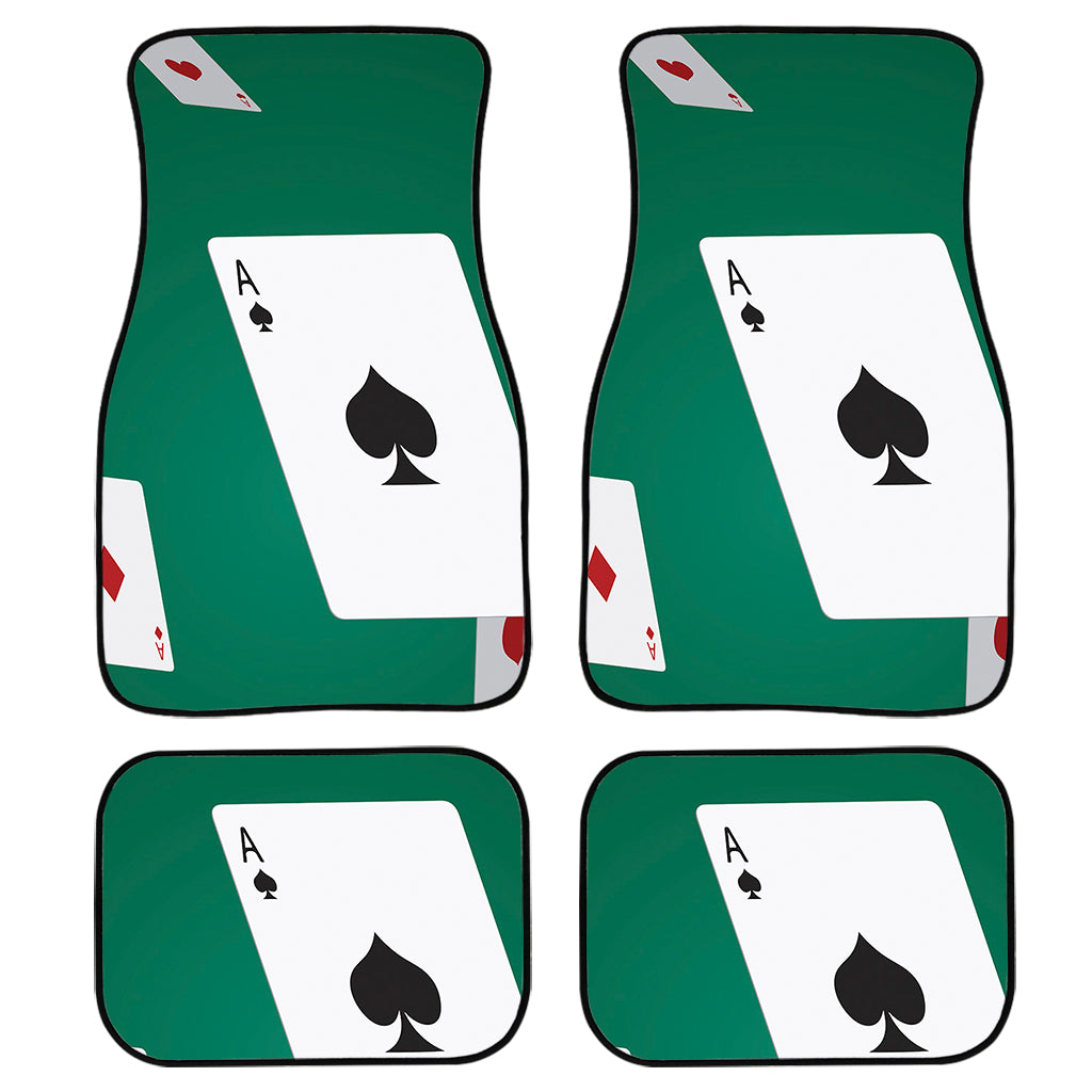 Falling Poker Cards Print Front And Back Car Floor Mats, Front Car Mat