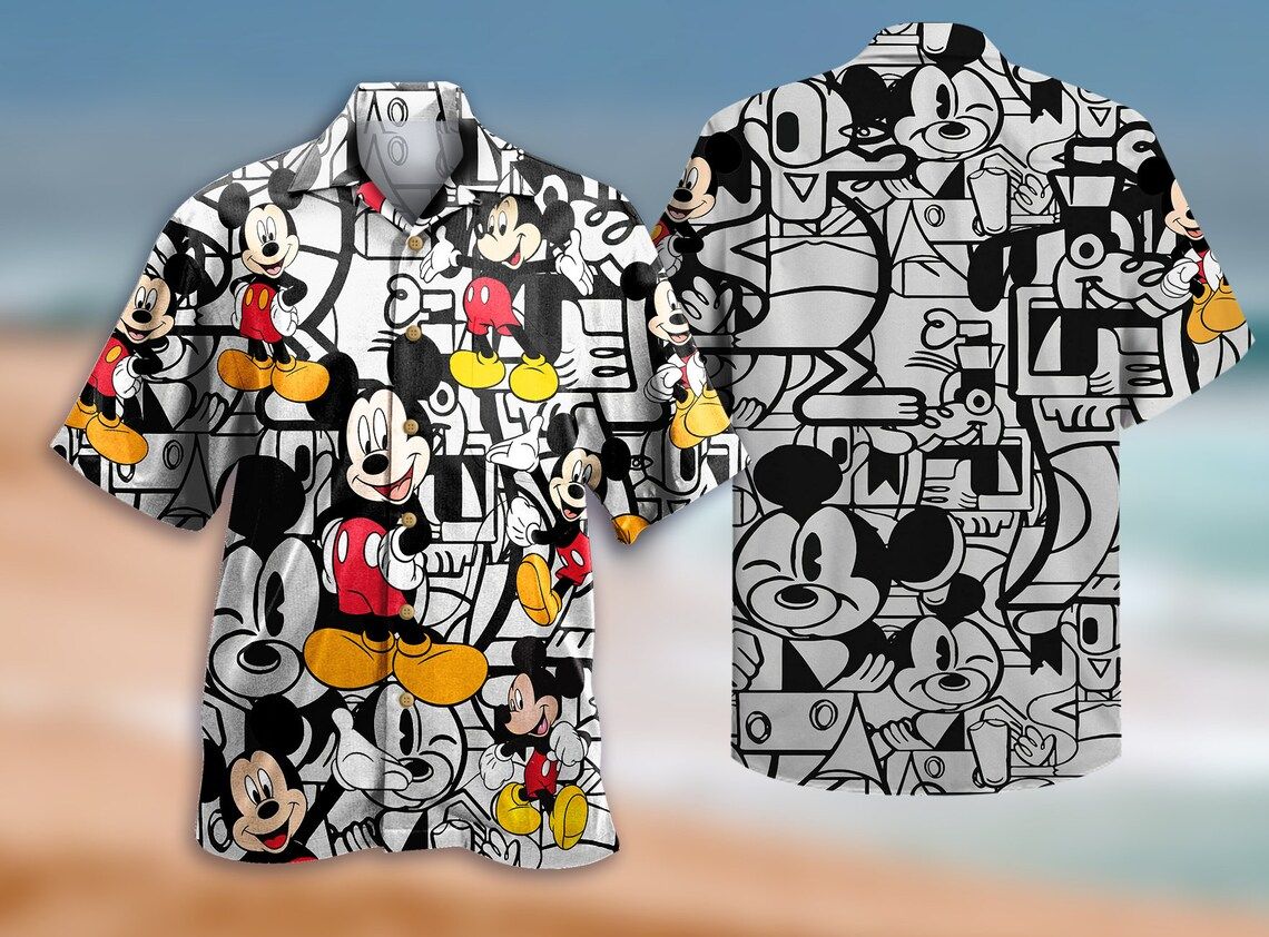 Love Mickey Mouse 4 Hawaiian Beach Disney Summer Shirt Ha91962