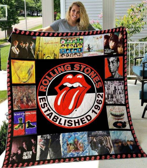 The Rolling Stones Merch Premium Quilt Blanket 002