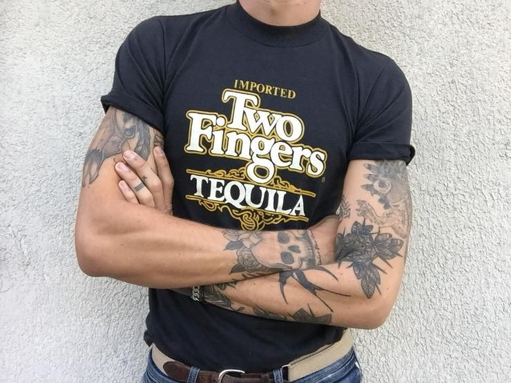 70S Tequila Merch Vintage 50 50 Black Shirt