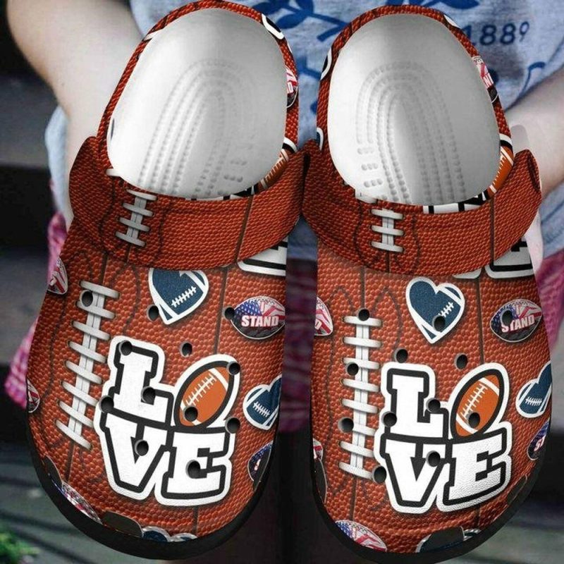 American Football Love 102 Gift For Lover Rubber clog Shoes Comfy Footwear