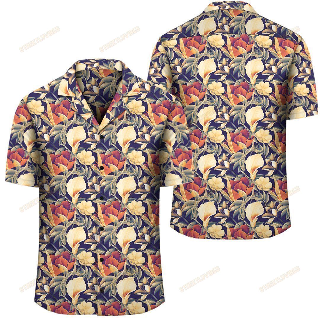 Hawaiian Seamless Tropical Flower Plant And Leaf Pattern Background Shirt Ah Ha67982