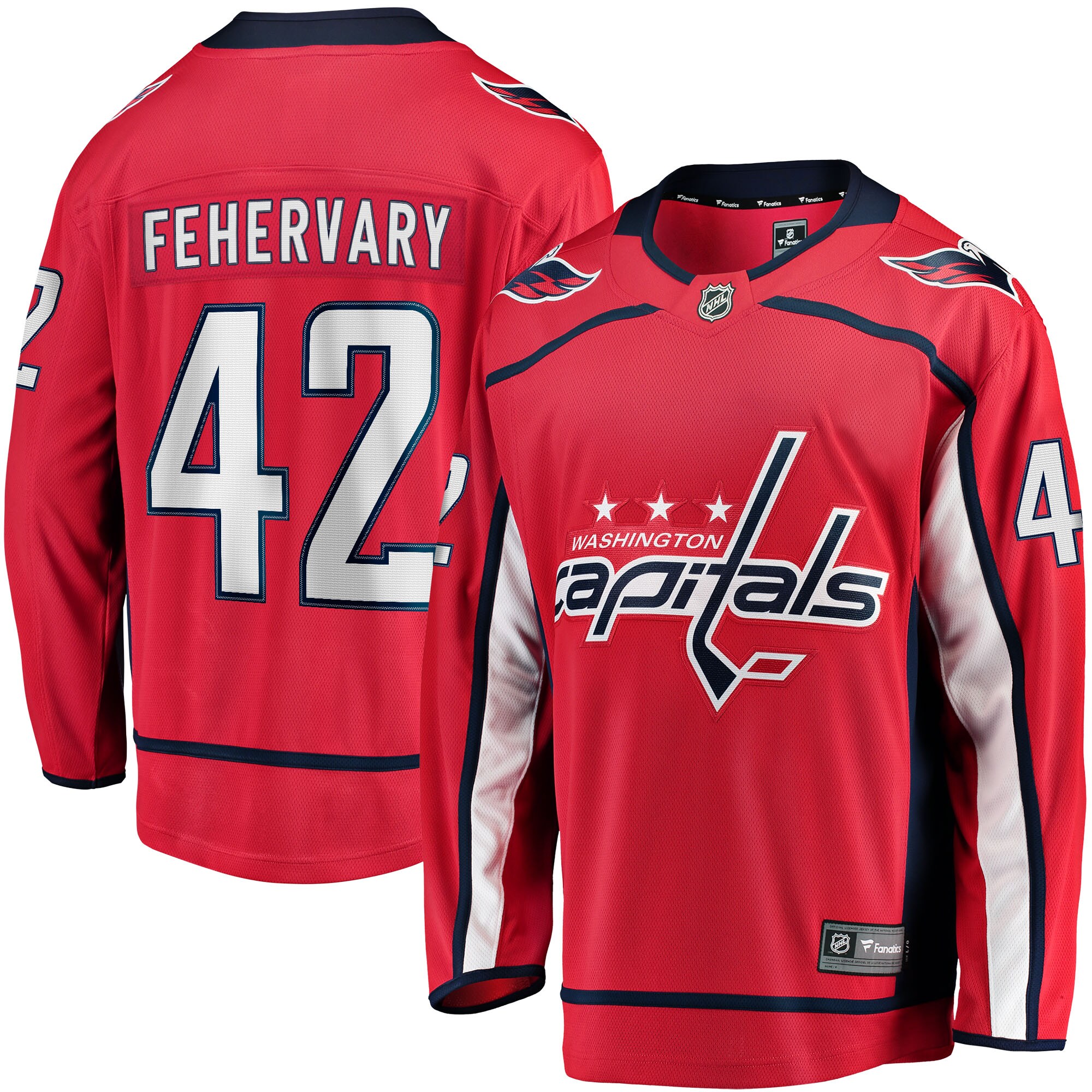 Martin Fehervary Washington Capitals Branded Home Breakaway Player Jersey – Red