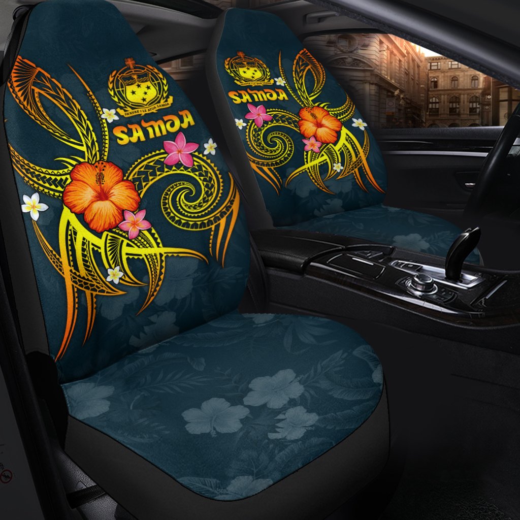 Polynesian Hawaii Car Seat Covers Legend of Samoa (Blue) BN15