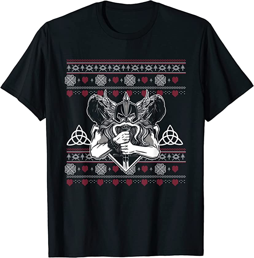 Ugly Christmas Viking Valhalla Santa Claus New Year Norway T-Shirt