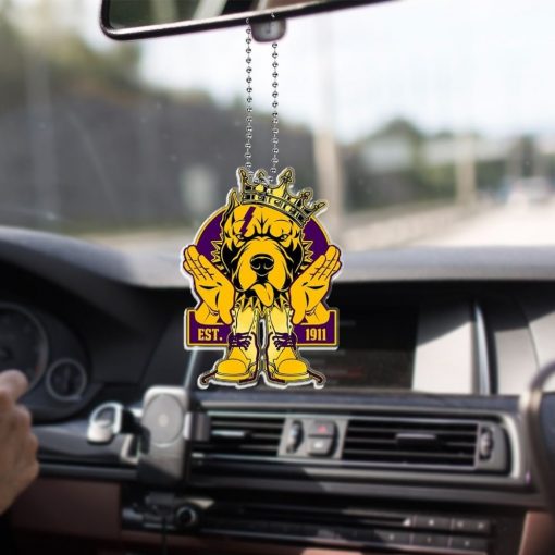 Omega Psi Phi Est 1911 Royal Dog With Hand Sign And Boots Car Hanging Ornament