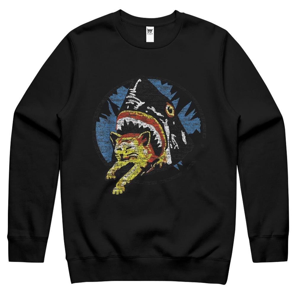 Shark Eating A Cat Crewneck Sweatshirt