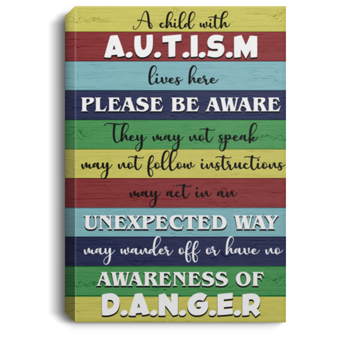 A Child With Autism Wall Art Canvas – Autism Wall Art