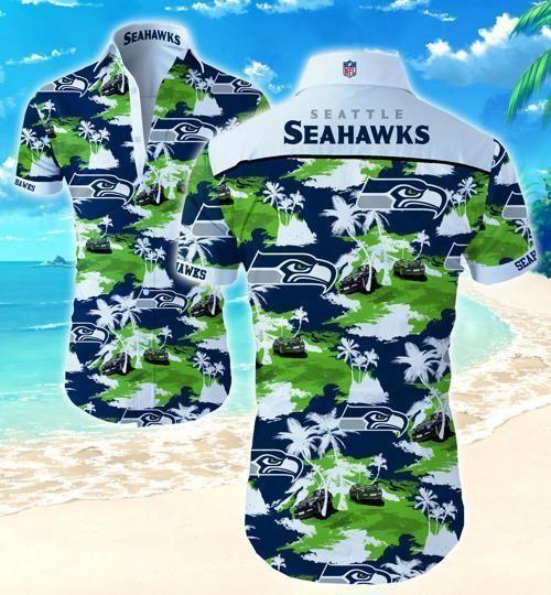 Beach Shirt Seattle Seahawks Coconut Tree Hawaii Fit Body Shirt