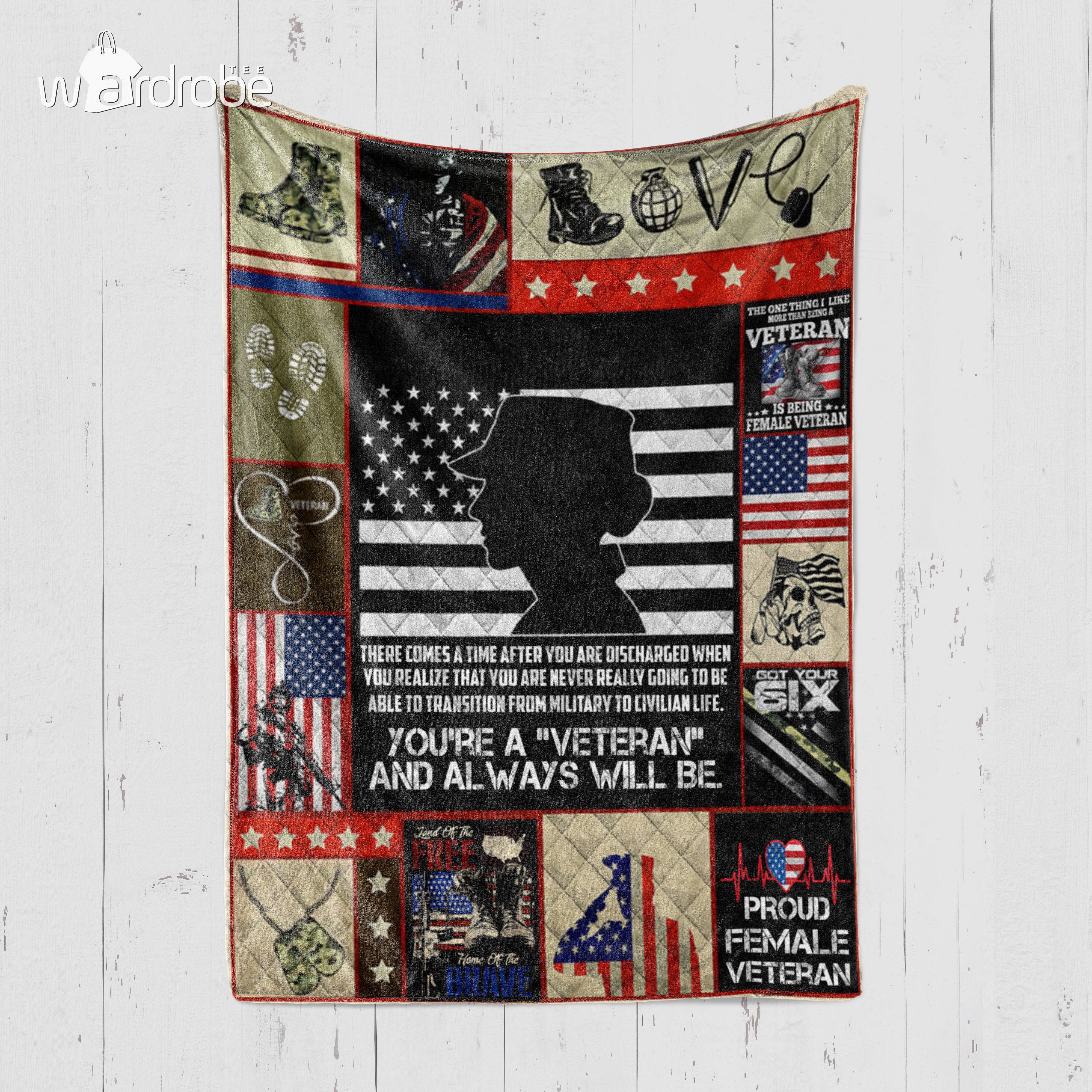 Custom Blanket I Am A Vet And Always Will Be Blanket – Quilt Blanket