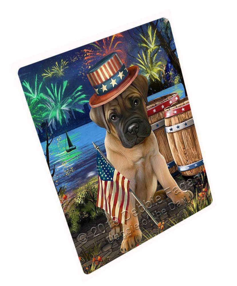 4Th Of July Independence Day Fireworks Bullmastiff Dog At The Lake Blanket Blnkt74559