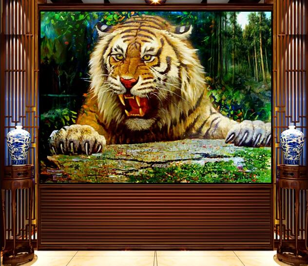 3D Tiger Wall Mural Wallpaper 1217