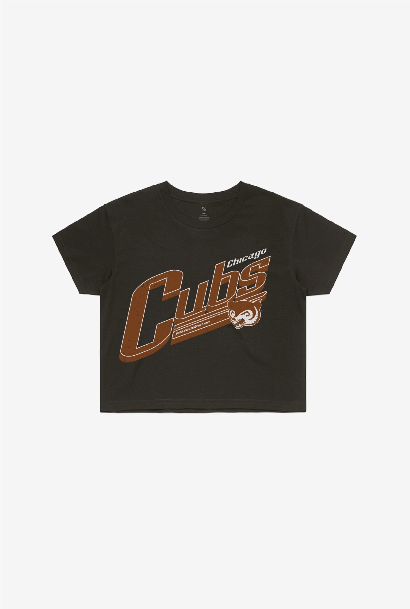 Chicago Cubs Garment Dyed Cropped T-Shirt – Black