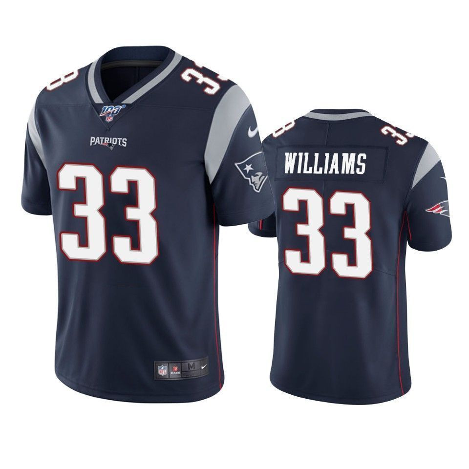 New England Patriots Joejuan Williams Navy 100Th Season Vapor Limited 3D Jersey