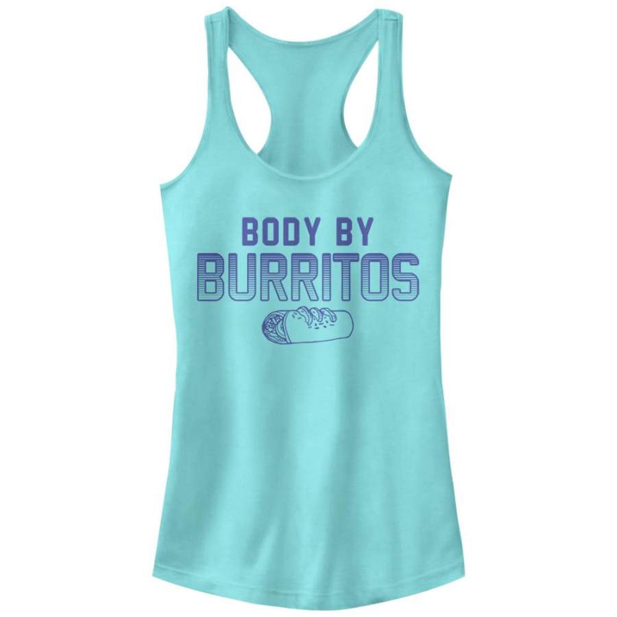 CHIN UP Junior’s Body By Burritos  Racerback Tank Cancun S