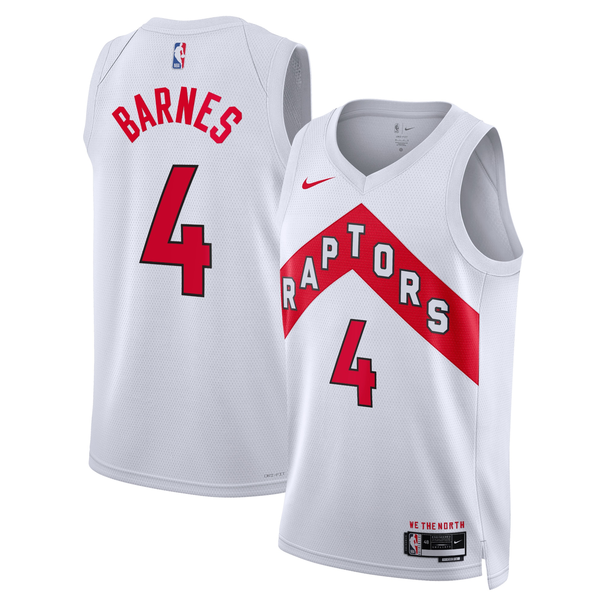 Toronto Raptors Association Edition Swingman Jersey – White – Scottie Barnes – Unisex