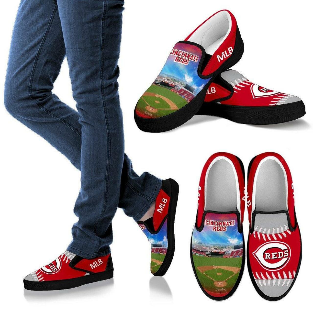 Cincinnati Reds Slip-On Slip On Shoes Proud Of Stadium Shoes16252