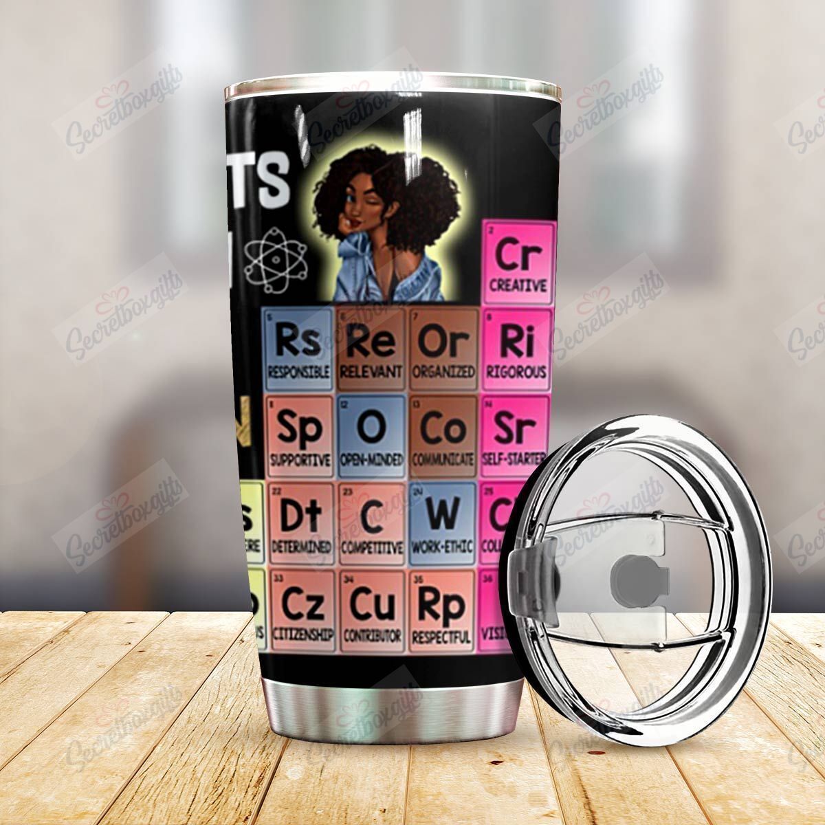 Personalized Cat Elements Of An Educated Black Queen Gs-Cl-Ml0304 Stainless Steel Tumbler Customize Name, Text, Number