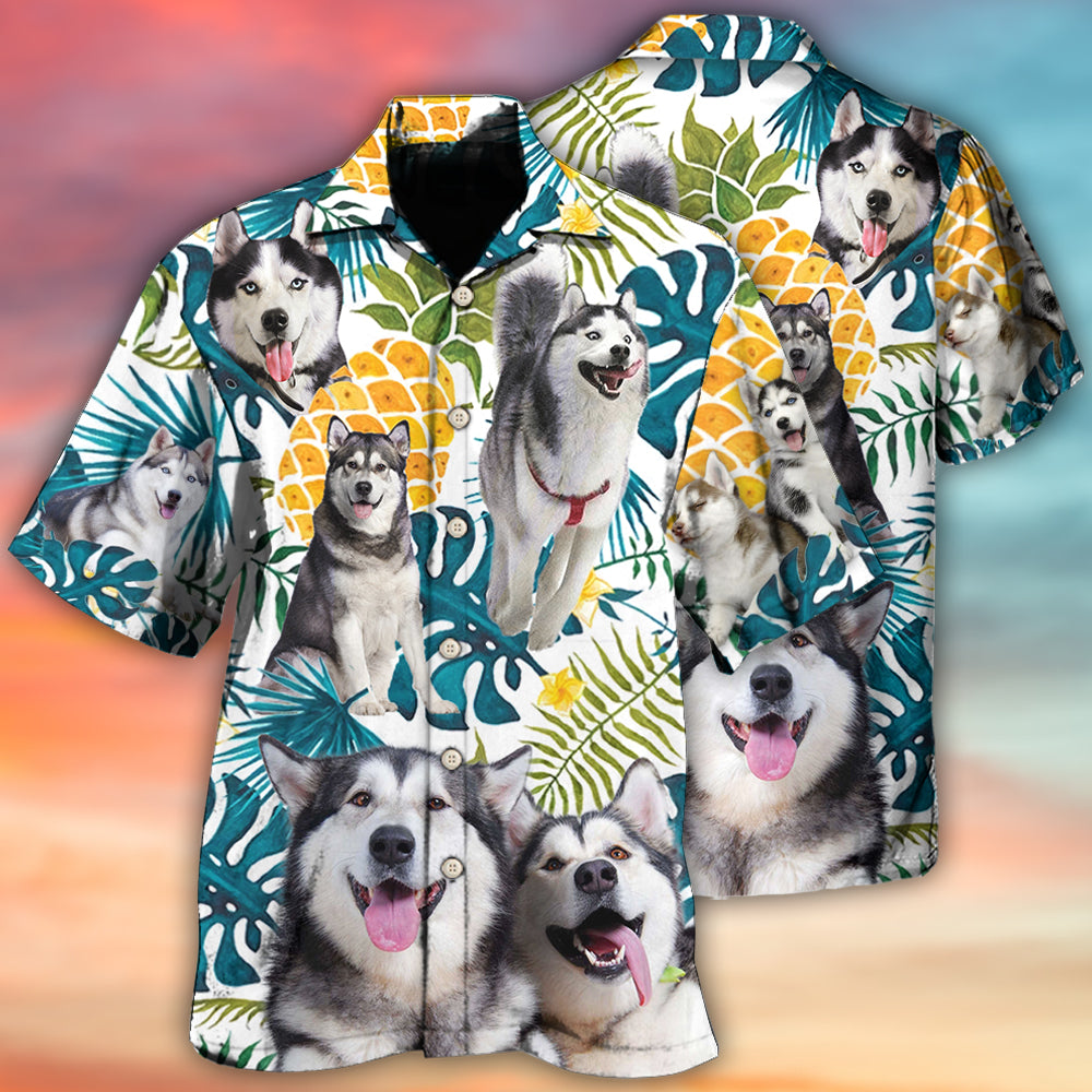 Funny Husky Tropical Leaf Hawaii Shirt Ha55250