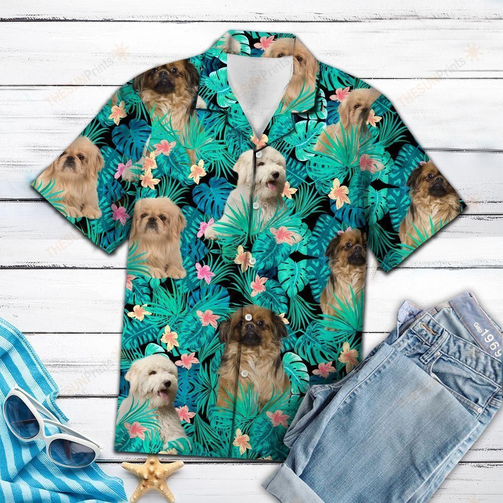 Tibetan Spaniel Tropical Hawaiian Shirt Ha92169