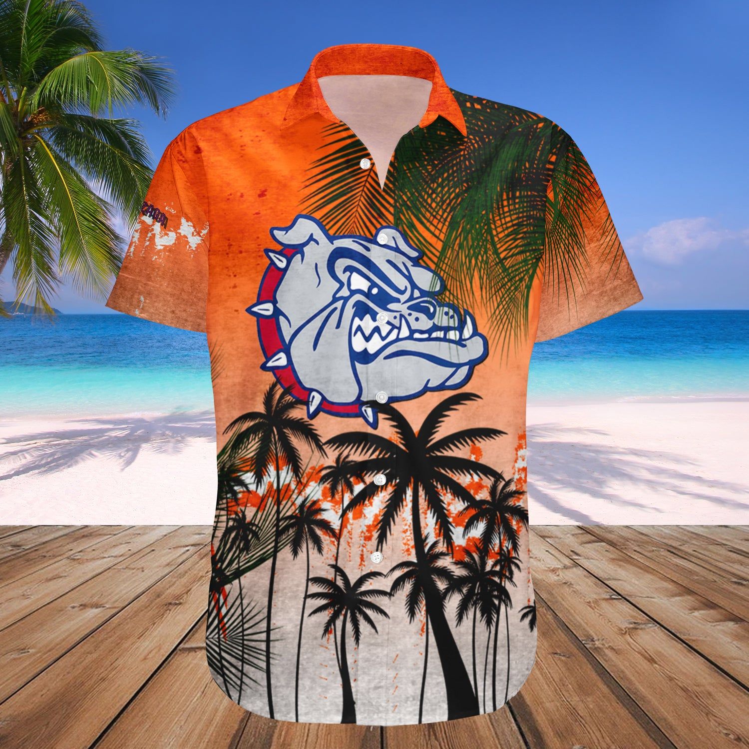 Gonzaga Bulldogs Hawaii Shirt Coconut Tree Tropical Grunge – NCCA