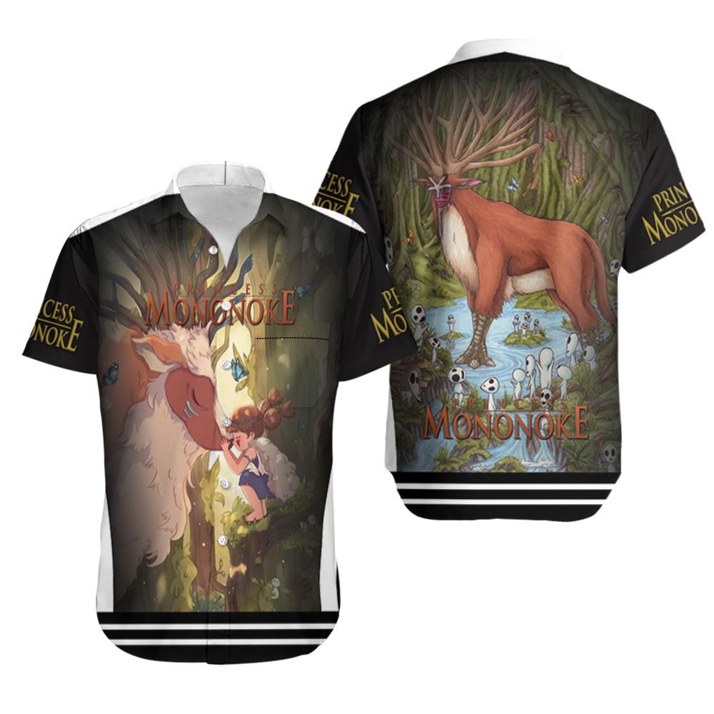 Young Princess Mononoke And The God In The Forest Shishigami Gift For Mononoke Hime Fan Hawaiian Shirt