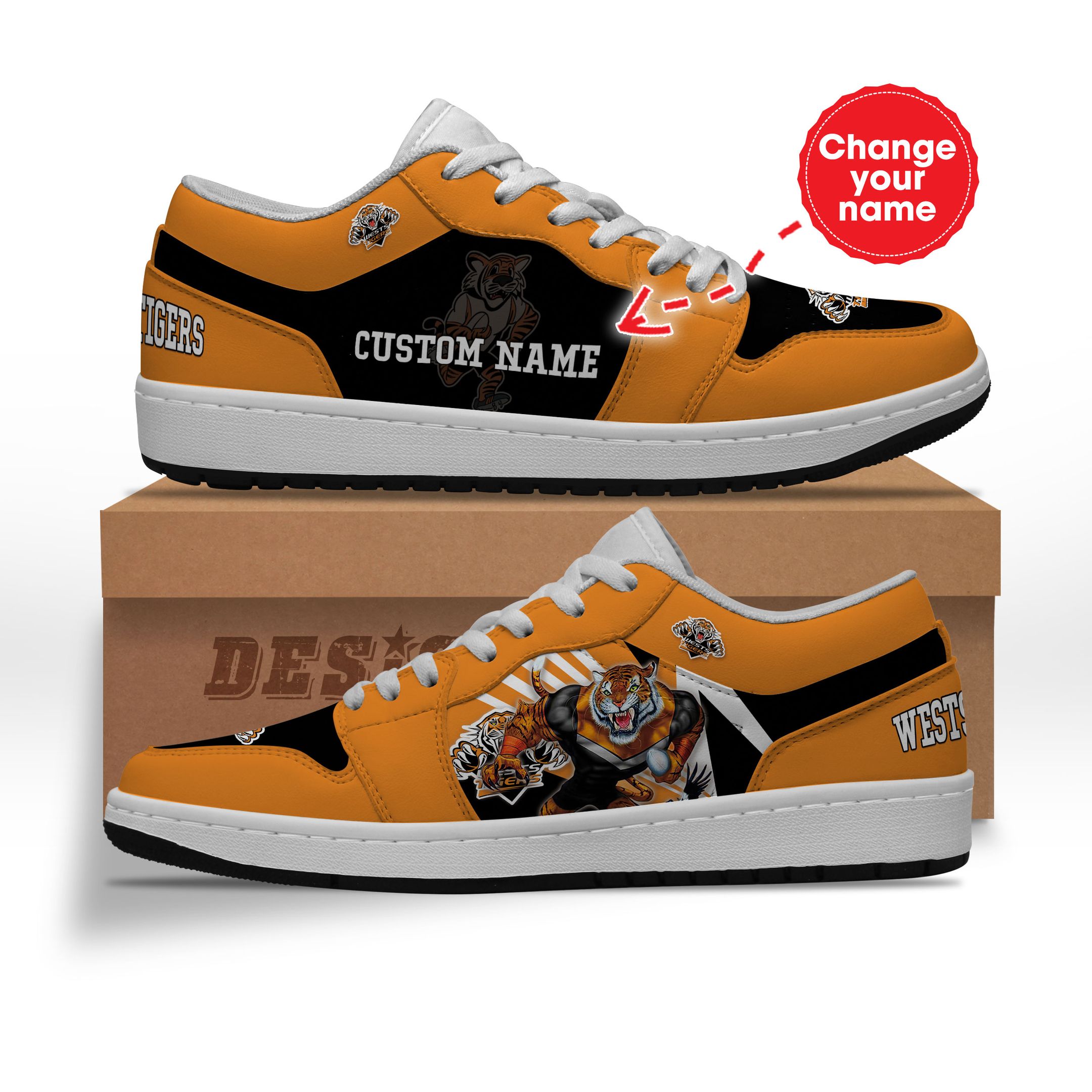 Wests Tigers 3D Mascot Personalized Low Jordan Shoes 01 Dttjd140616