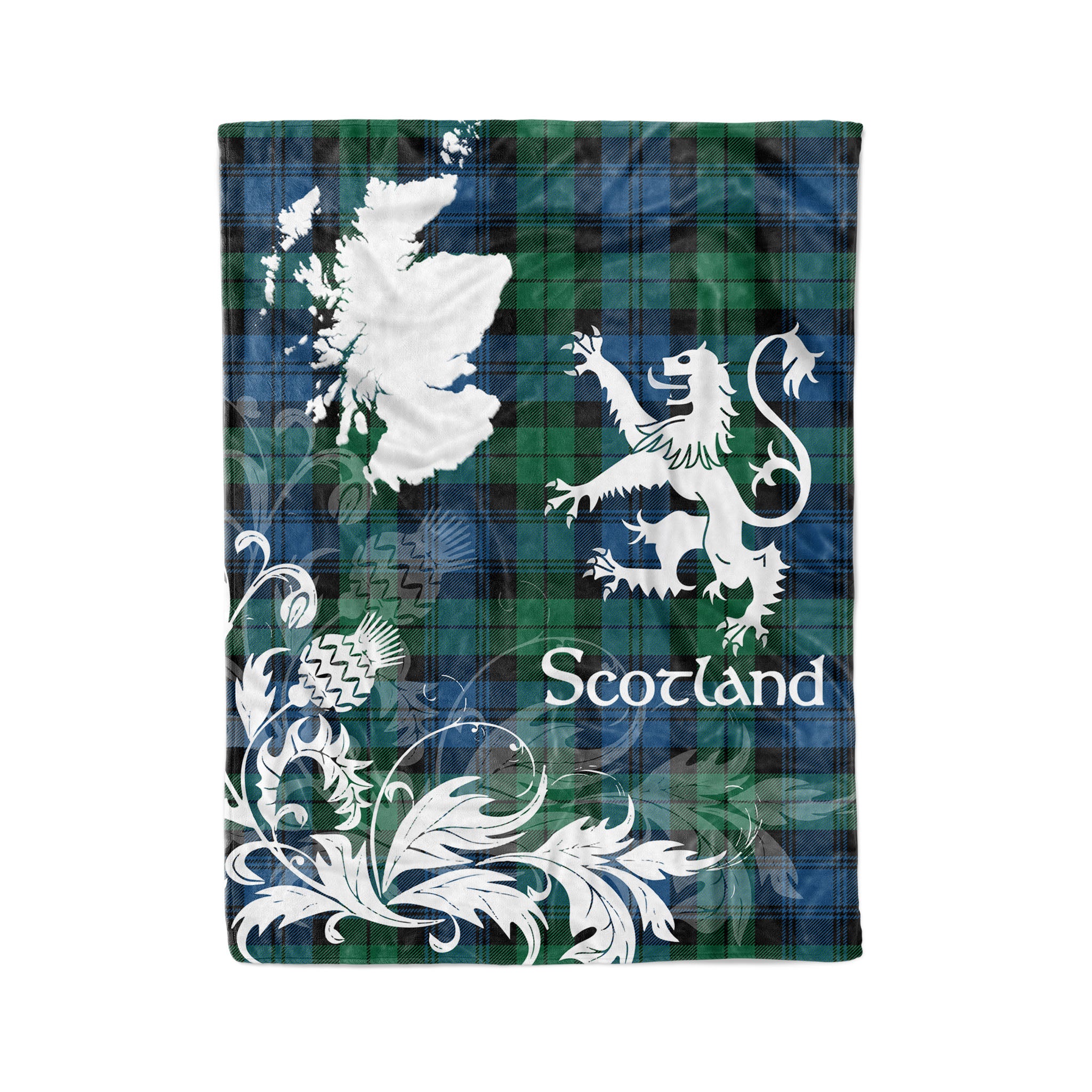 Tartan Plaid Fleece Blanket Tartan Blanket Thistle And Lion Scottish Clan Blackwatch Ancient Plaid Blanket