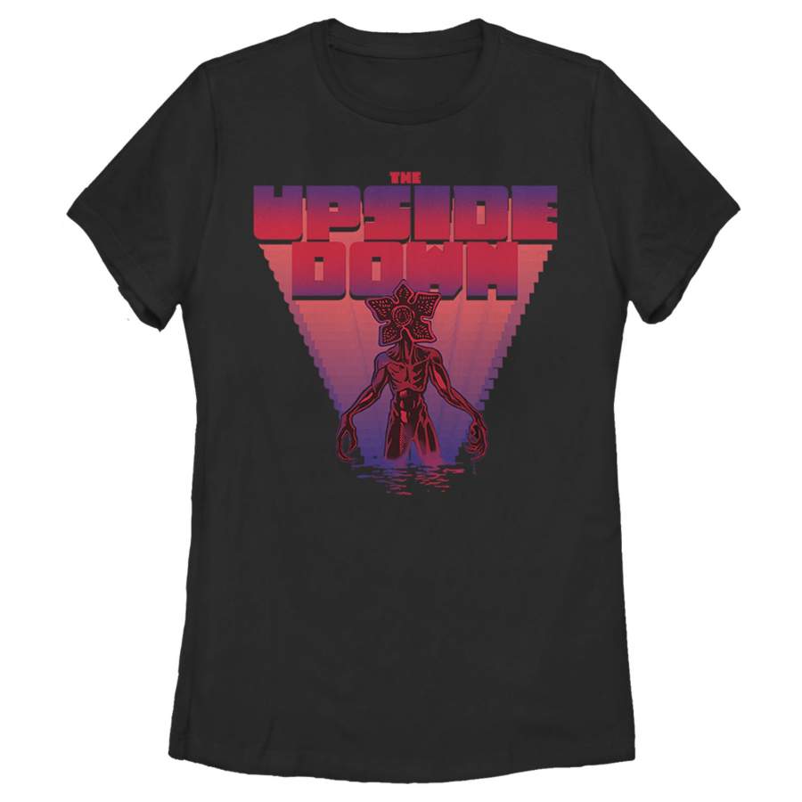 Stranger Things Women’s The Upside Down 8-Bit Demogorgon  T Shirt