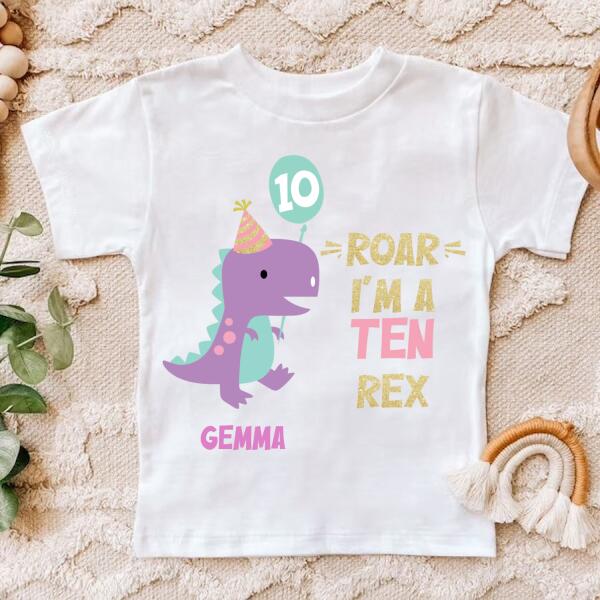 10Th Birthday Shirt, Custom Birthday Shirt, Dinosaur Birthday Shirt, Ten Birthday Shirt, 10Th Birthday T Shirt, Baby Shirt