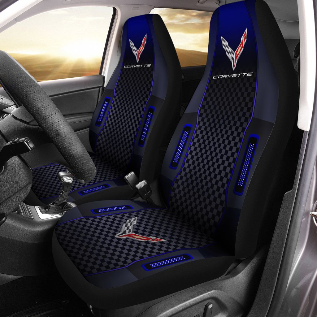 Chevrolet Corvette Lph-Nh Car Seat Cover (Set Of 2) Ver 2 (Blue)