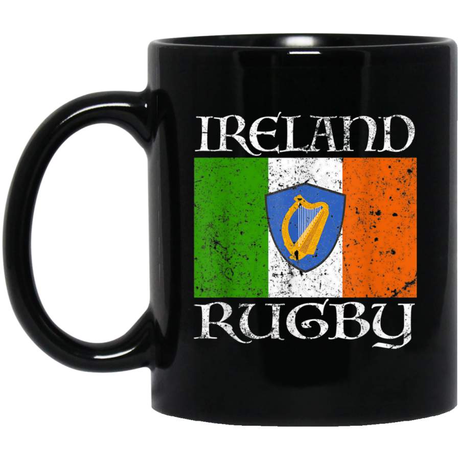 Ireland Rugby Mug Vintage Irish Flag Rugby Fan Gift Mug