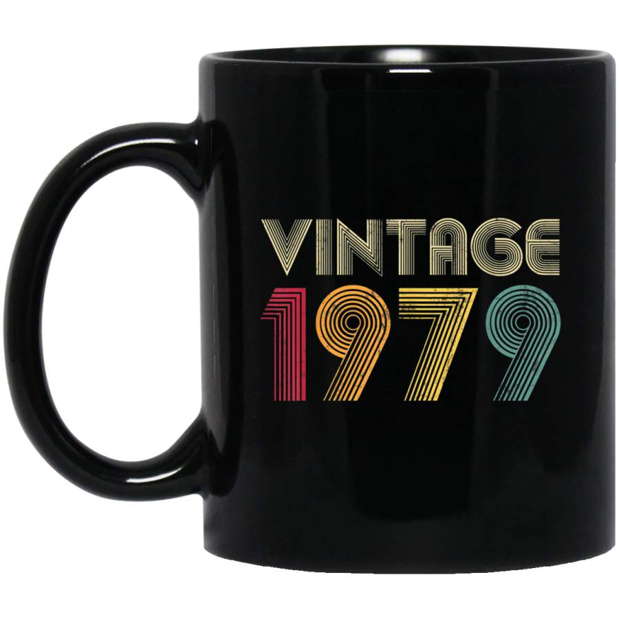 40th Birthday Gift Vintage 1979 Classic Men Women 11 oz 15 oz Black Mug