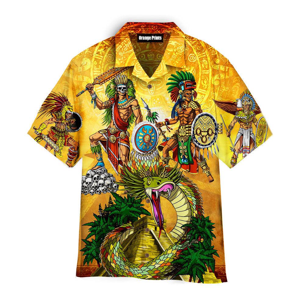 Mexican Aztec Warrior Aloha Hawaii Shirts For Men Women Ha55584