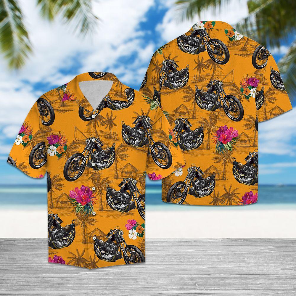 Motor Tropical Flowers Hawaiian Shirt For Men, Hawaiian Shirt For Women, Aloha Shirt, Hawaii Shirt