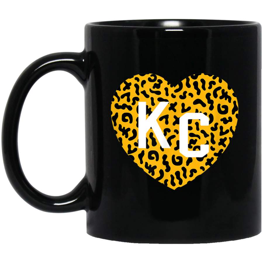 Love KC Heart 80s 90s Kansas City Animal Print Kc Hearts Mug