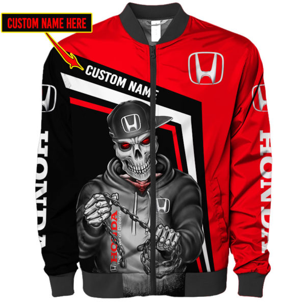 Custom Name Honda, Honda 3D Spring Autumn New Fashion Mens Casual Jacket Large Size Men Pilot Bomber Jacket Td89