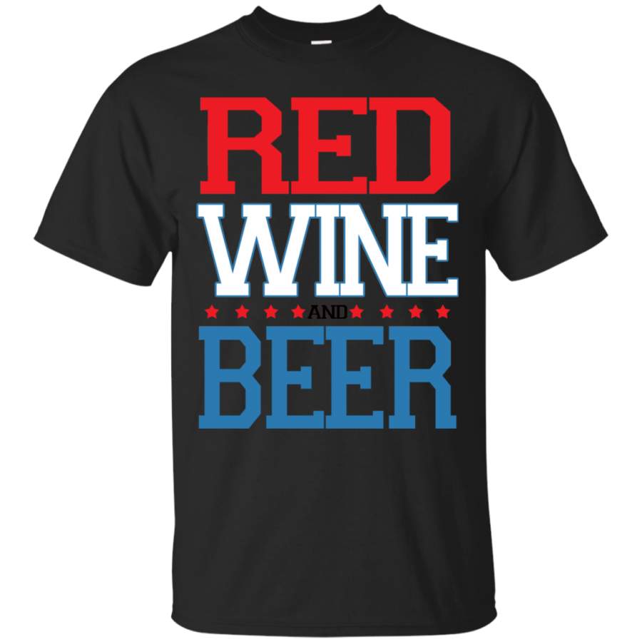 AGR Remarkable 4th of July Shirt – Red Wine And Beer Independence Shirt G200 Gildan Ultra Cotton T-Shirt