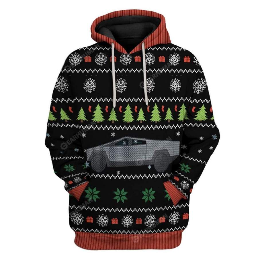Ugly Merry Christmas Cybertruck Hoodie Tshirt Apparel