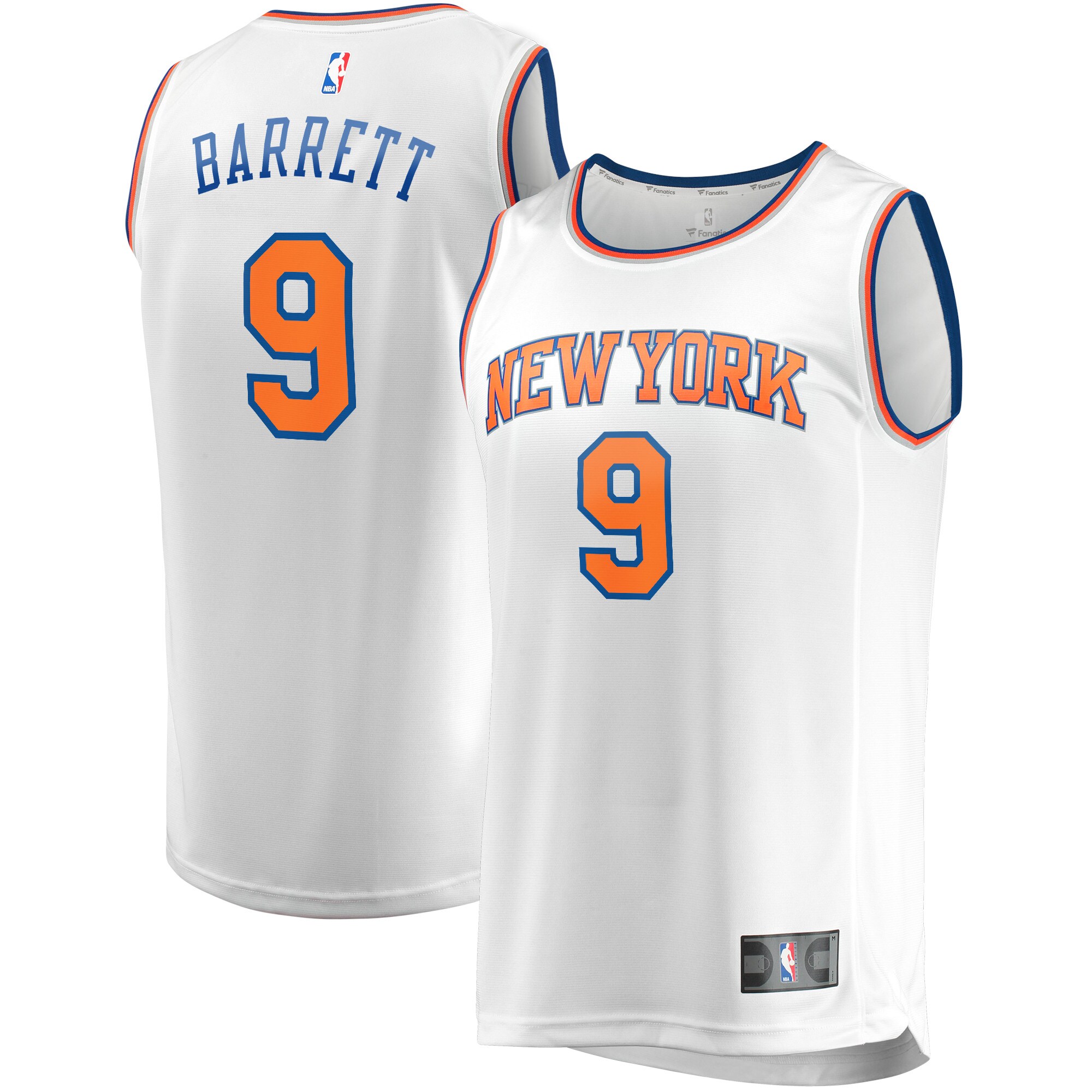 RJ Barrett New York Knicks Fast Break Player Jersey – Association Edition – White