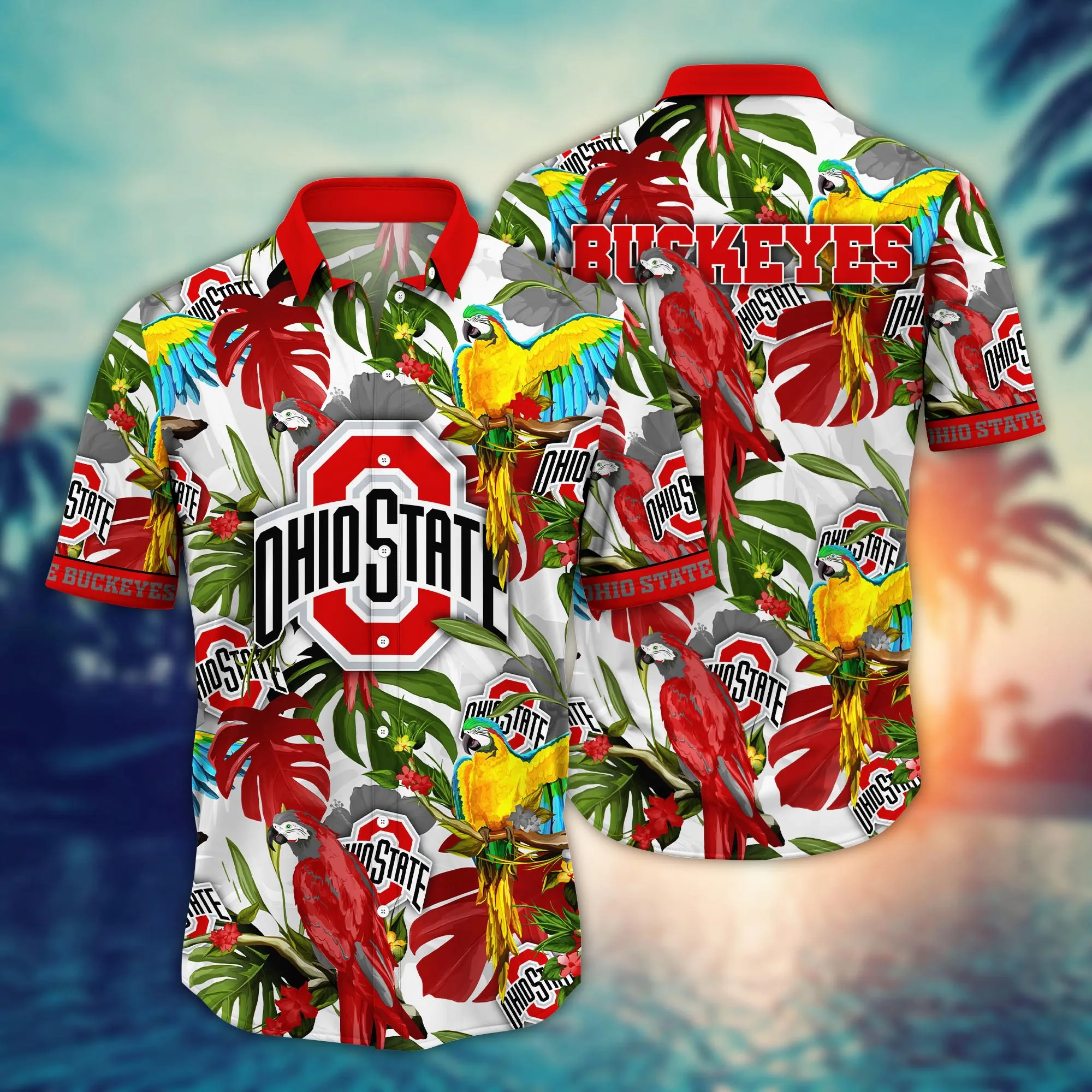 Ohio State Buckeyes NCCA Hawaiian Shirt Warm Seasontime Aloha Shirt