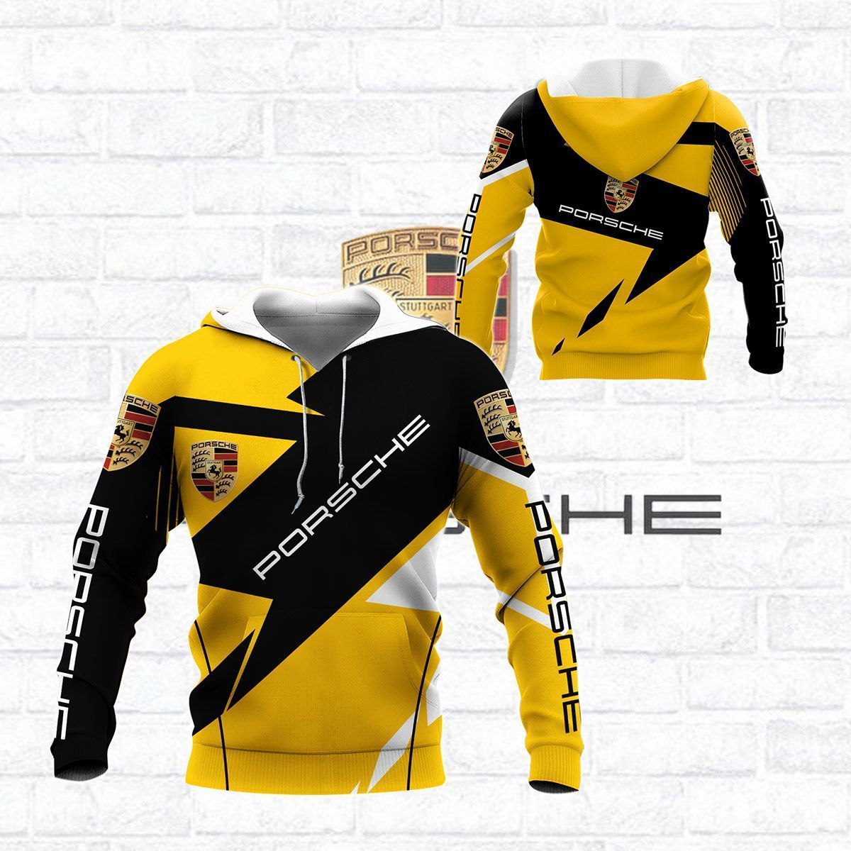 3D All Over Printed Porsche  Shirts Ver4 (Yellow)