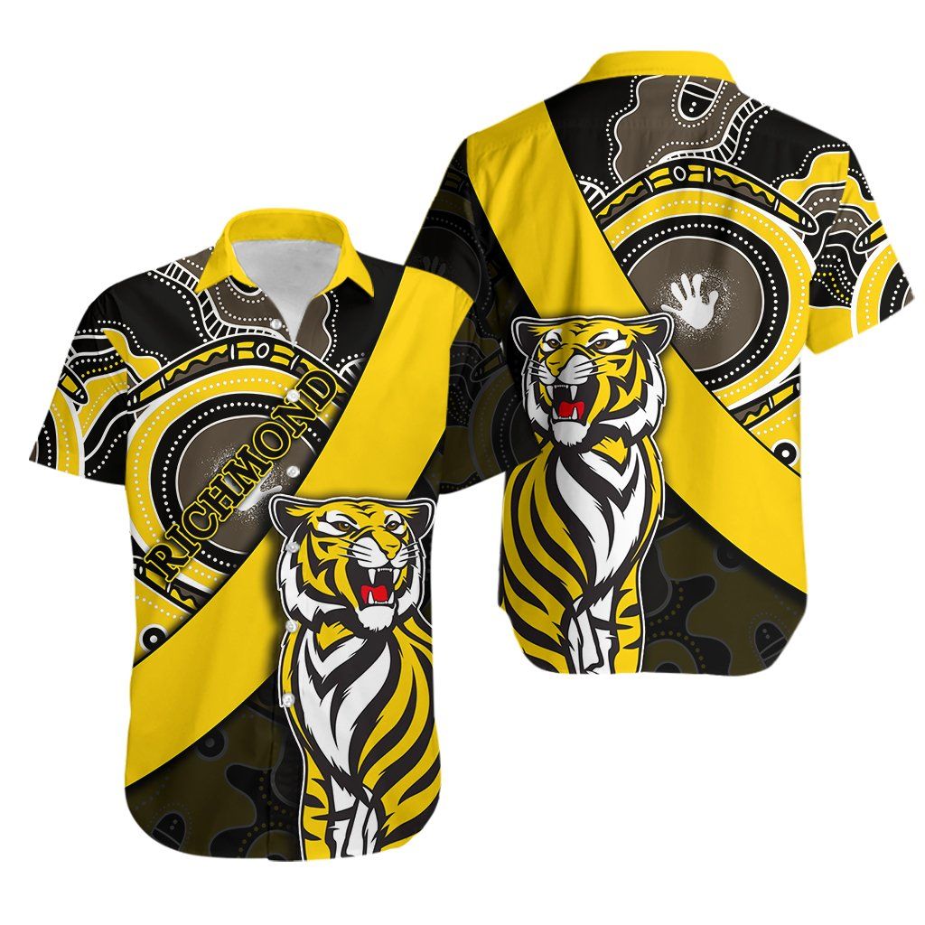 Richmond Tigers Hawaiian Shirt Aboriginal Style Th4 - Pinotee Store