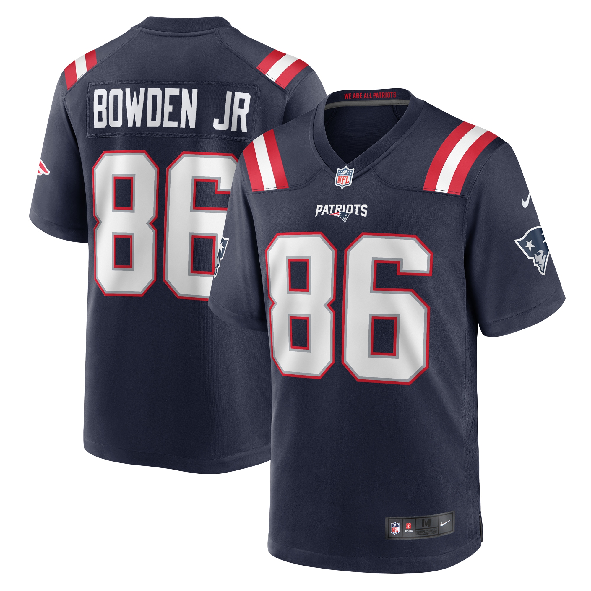 Lynn Bowden Jr. New England Patriots Home Game Player Jersey – Navy