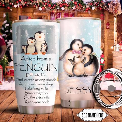 Penguin Advice Personalized Kd2 Stainless Steel Tumbler, Personalized Tumblers, Tumbler Cups, Custom Tumblers